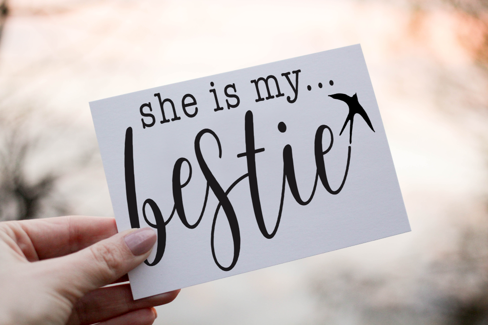 She Is My Bestie Birthday Card, Special Friend Card - Click Image to Close